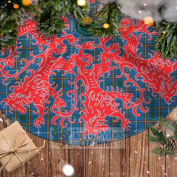 Tartan Vibes Clothing Bain Tartan Christmas Tree Skirt Lion Rampant Style