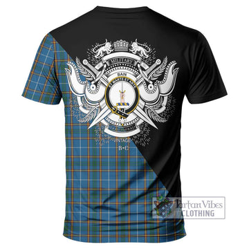 Bain Tartan T-Shirt with Family Crest and Military Logo Style - Tartan Vibes Clothing