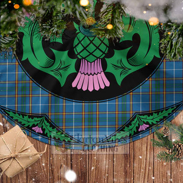 Bain Tartan Christmas Tree Skirt Scottish Thistle Style - Tartan Vibes Clothing