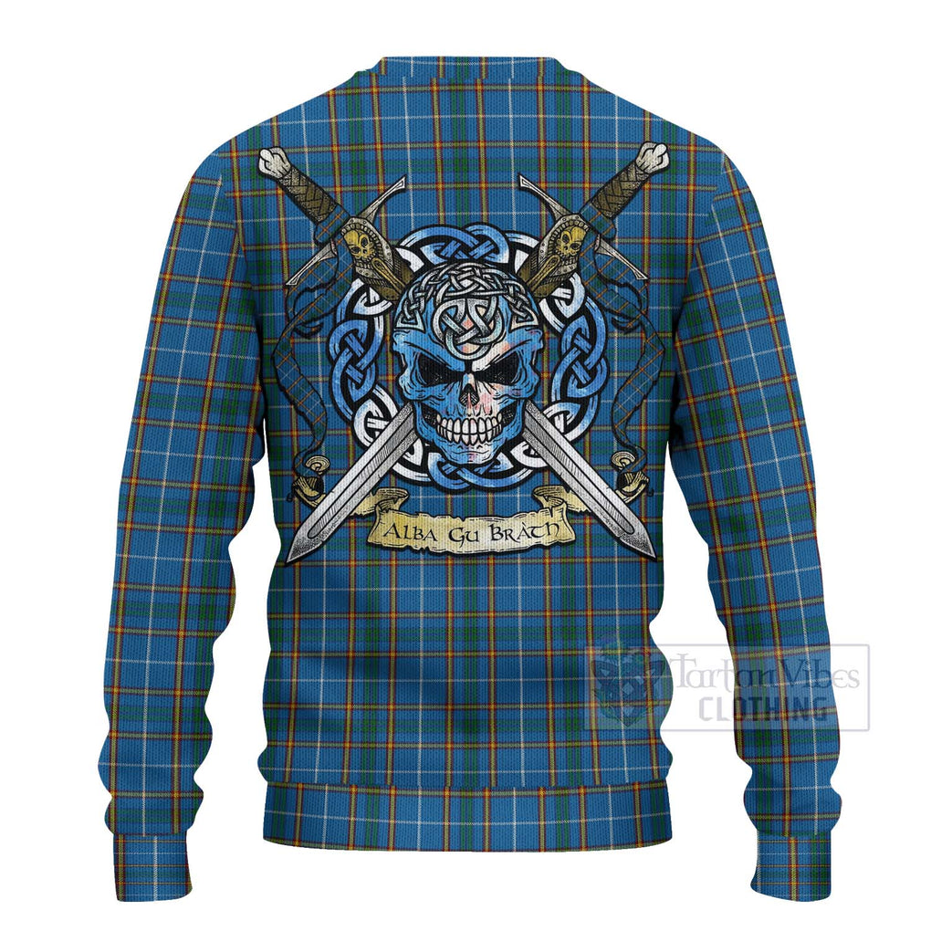 Bain Tartan Ugly Sweater with Family Crest Celtic Skull Style - Tartan Vibes Clothing