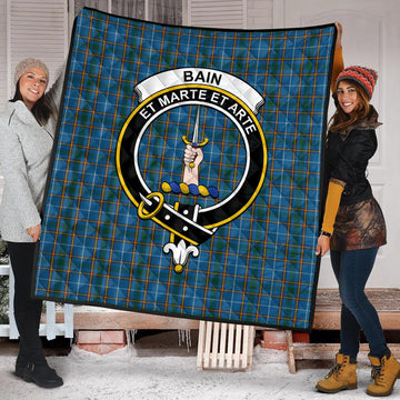 Bain Tartan Quilt with Family Crest