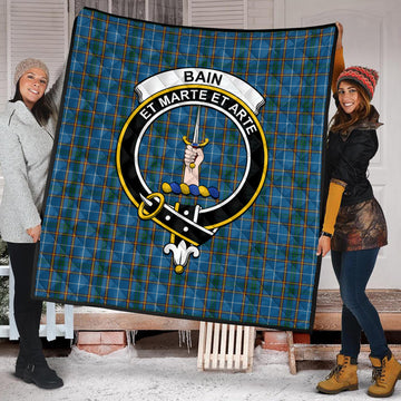 Bain Tartan Quilt with Family Crest - Tartanvibesclothing