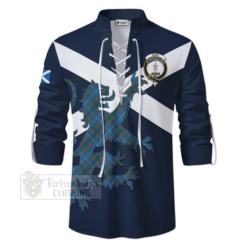 Bain Tartan Lion Rampant Ghillie Kilt Shirt Proudly Display Your Heritage with Alba Gu Brath and Clan Name - Tartan Vibes Clothing