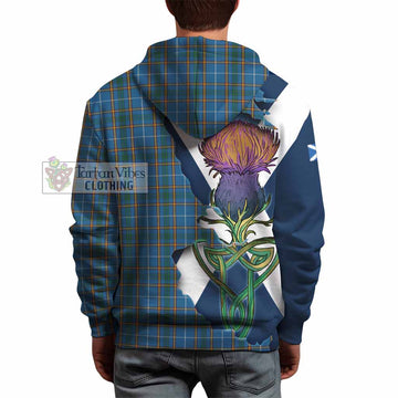 Tartan Vibes Clothing Bain Tartan Family Crest Hoodie Scottish Thistle Celtic Inspired