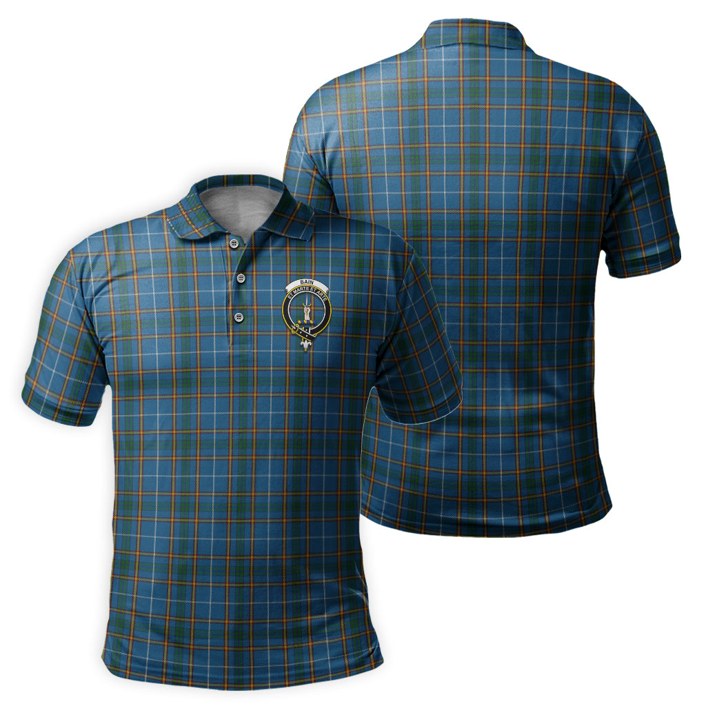 Bain Tartan Men's Polo Shirt with Family Crest - Tartanvibesclothing