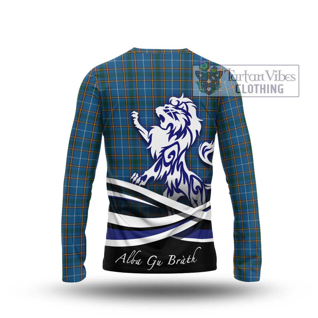 Bain Tartan Long Sleeve T-Shirt with Alba Gu Brath Regal Lion Emblem - Tartan Vibes Clothing