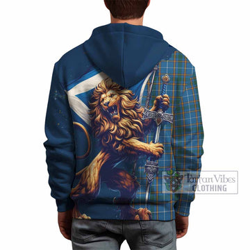 Bain Tartan Family Crest Hoodie with Scottish Majestic Lion - Tartan Vibes Clothing