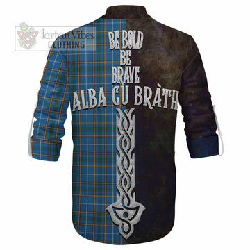 Tartan Vibes Clothing Bain Tartan Family Crest Ghillie Kilt Shirt Alba Gu Brath Be Brave Lion Ancient Style