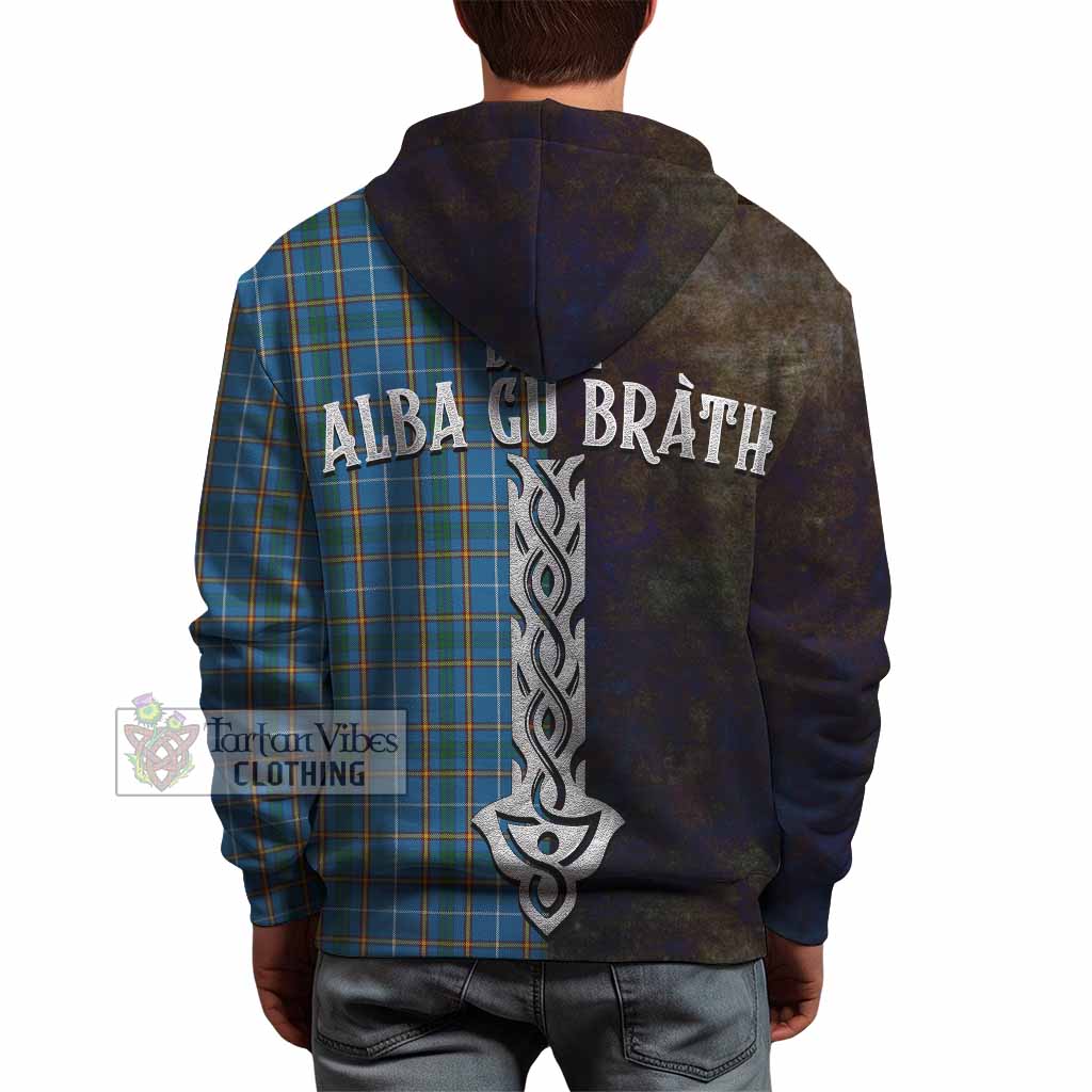 Bain Tartan Family Crest Hoodie Alba Gu Brath Be Brave Lion Ancient Style - Tartan Vibes Clothing