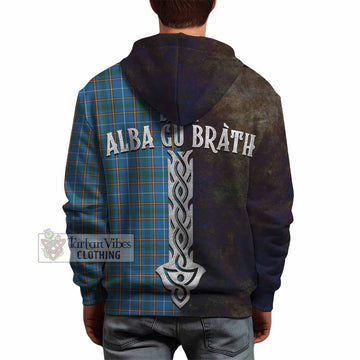 Tartan Vibes Clothing Bain Tartan Family Crest Hoodie Alba Gu Brath Be Brave Lion Ancient Style