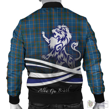 Bain Tartan Bomber Jacket with Alba Gu Brath Regal Lion Emblem - Tartan Vibes Clothing