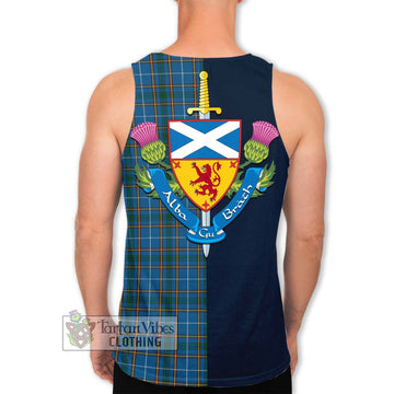 Bain Tartan Men's Tank Top Alba with Scottish Lion Royal Arm Half Style - Tartan Vibes Clothing