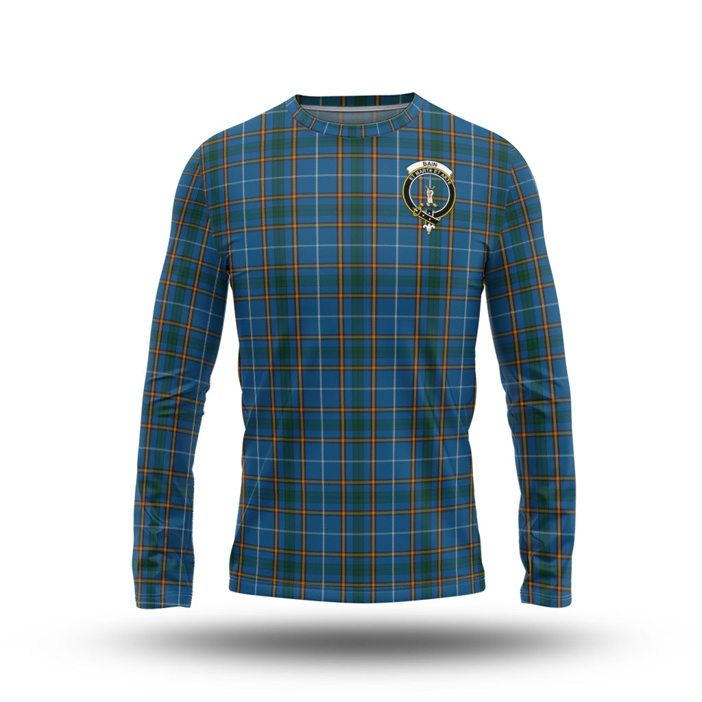 Bain Tartan Long Sleeve T-Shirt with Family Crest - Tartan Vibes Clothing
