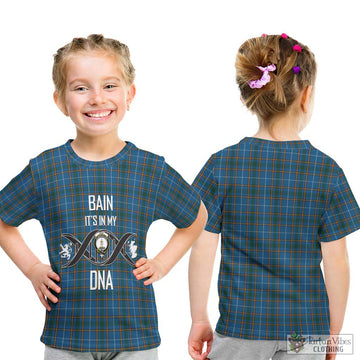 Bain Tartan Kid T-Shirt with Family Crest DNA In Me Style - Tartan Vibes Clothing
