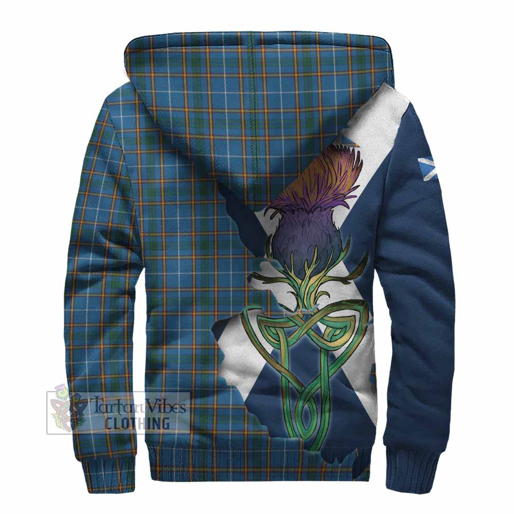 Tartan Vibes Clothing Bain Tartan Family Crest Sherpa Hoodie Scottish Thistle Celtic Inspired