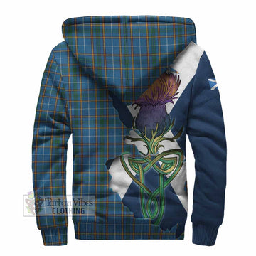 Tartan Vibes Clothing Bain Tartan Family Crest Sherpa Hoodie Scottish Thistle Celtic Inspired