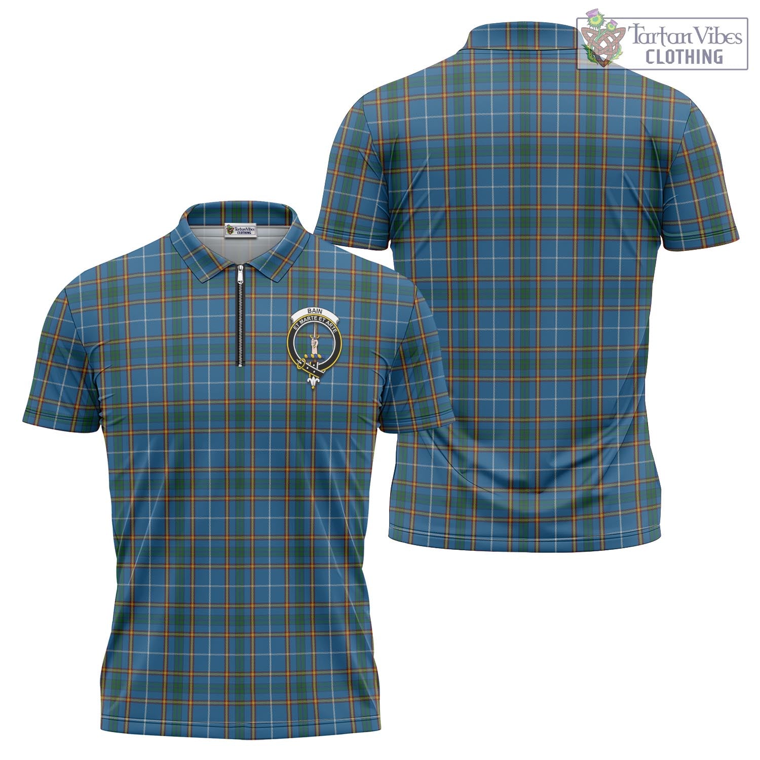 Binning (of Wallifoord) Tartan Crest Polo Shirt - Thistle Black Style