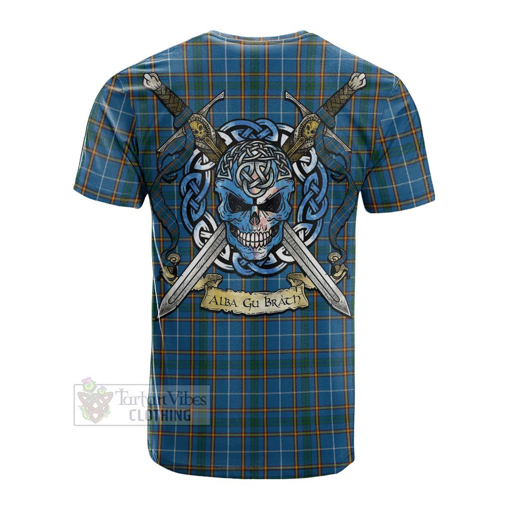 Bain Tartan Cotton T-shirt with Family Crest Celtic Skull Style Men's Shirt - Tartan Vibes Clothing