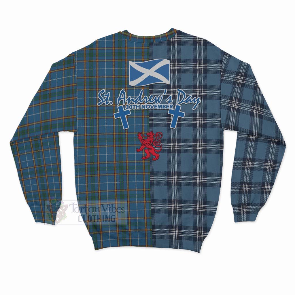 Bain Tartan Sweatshirt Happy St. Andrew's Day Half Tartan Style - Tartan Vibes Clothing
