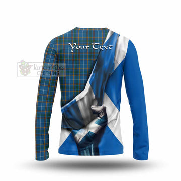 Bain Tartan Long Sleeve T-Shirt with Family Crest Scotland Patriotic Style - Tartan Vibes Clothing