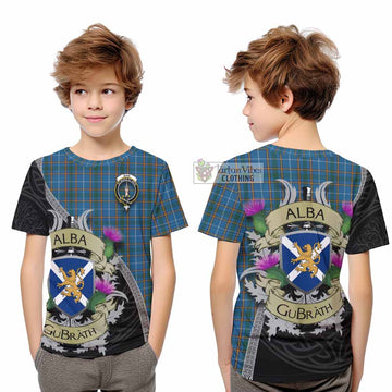 Bain Tartan Family Crest Kid T-Shirt Lion Rampant Royal Thistle Shield Celtic Inspired - Tartan Vibes Clothing