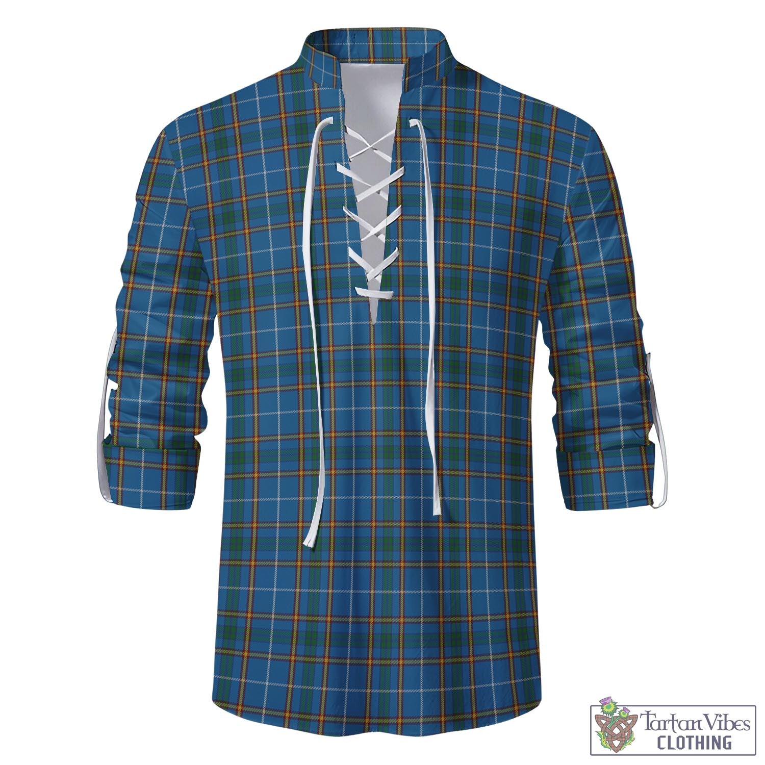 Tartan Vibes Clothing Bain Tartan Men's Scottish Traditional Jacobite Ghillie Kilt Shirt