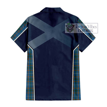 Bain Tartan Hawaiian Shirt with Family Crest and Lion Rampant Vibes Sport Style - Tartan Vibes Clothing