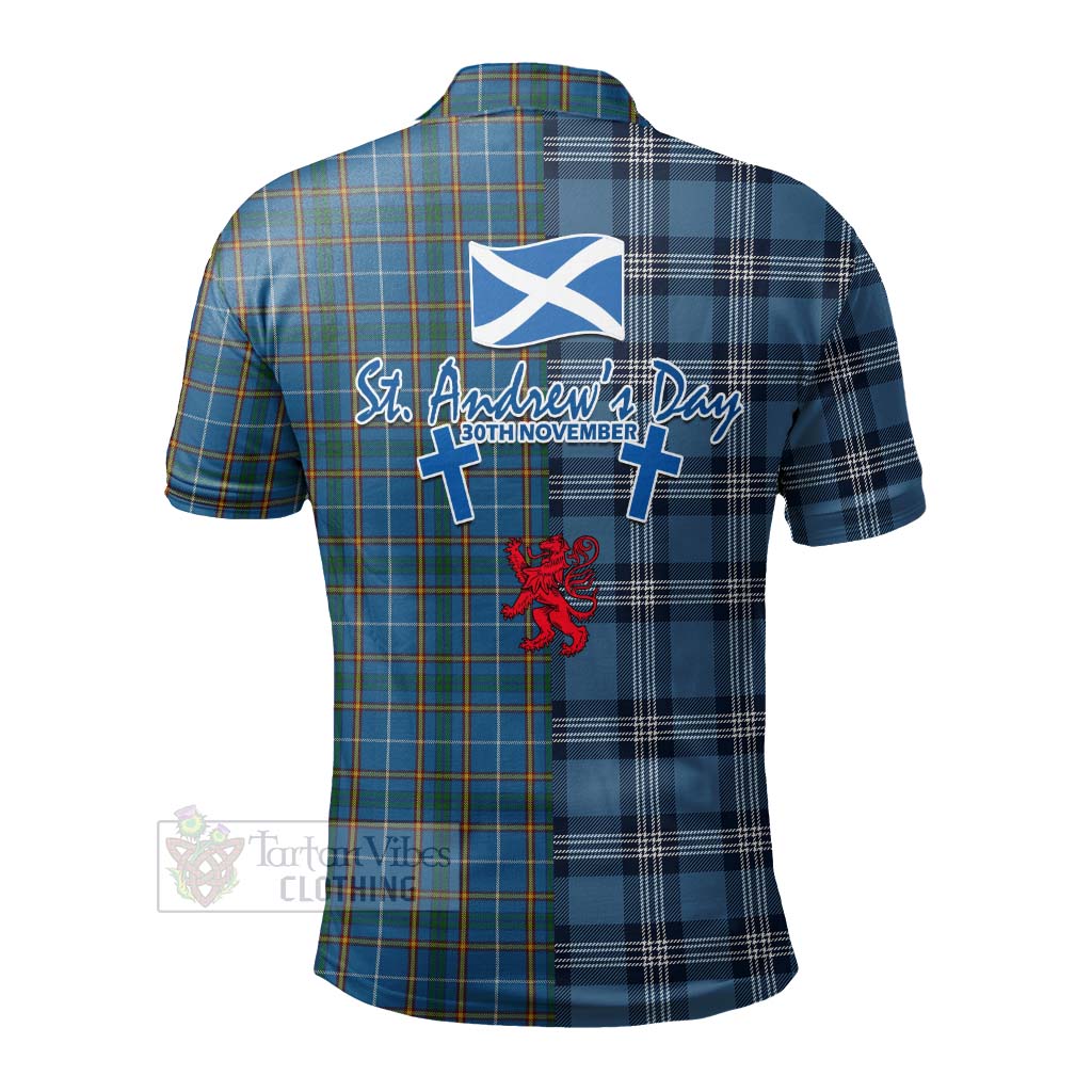 Bain Tartan Polo Shirt Happy St. Andrew's Day Half Tartan Style - Tartan Vibes Clothing