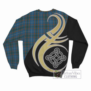 Bain Tartan Sweatshirt with Family Crest and Celtic Symbol Style - Tartan Vibes Clothing