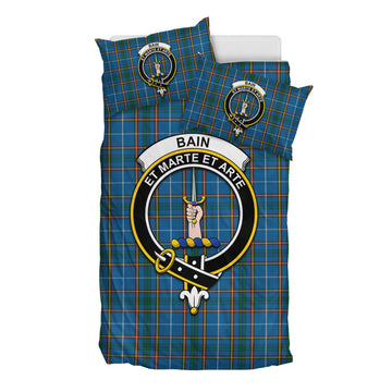 Bain Tartan Bedding Set with Family Crest - Tartan Vibes Clothing