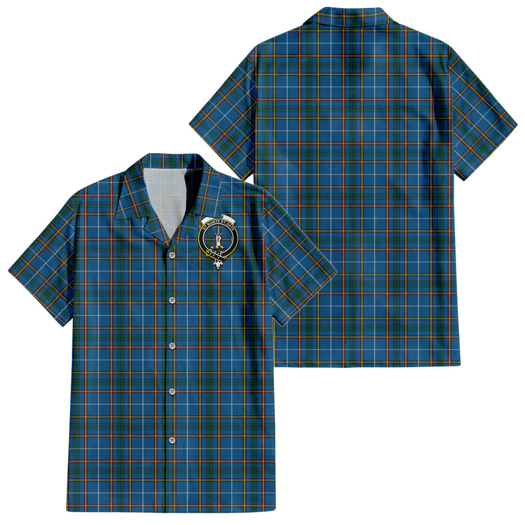 Bain Tartan Hawaiian Shirt with Family Crest - Tartan Vibes Clothing