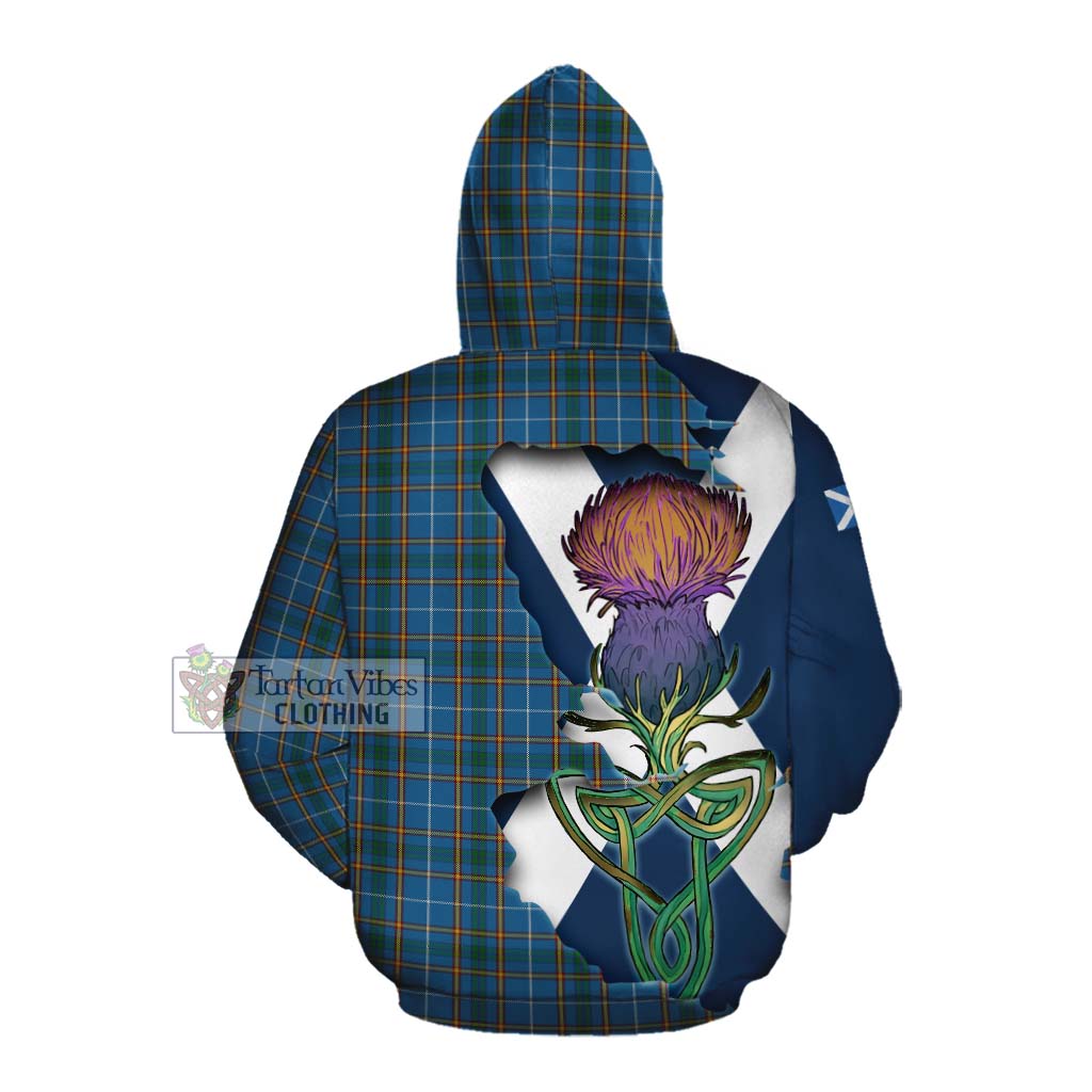 Tartan Vibes Clothing Bain Tartan Family Crest Cotton Hoodie Scottish Thistle Celtic Inspired