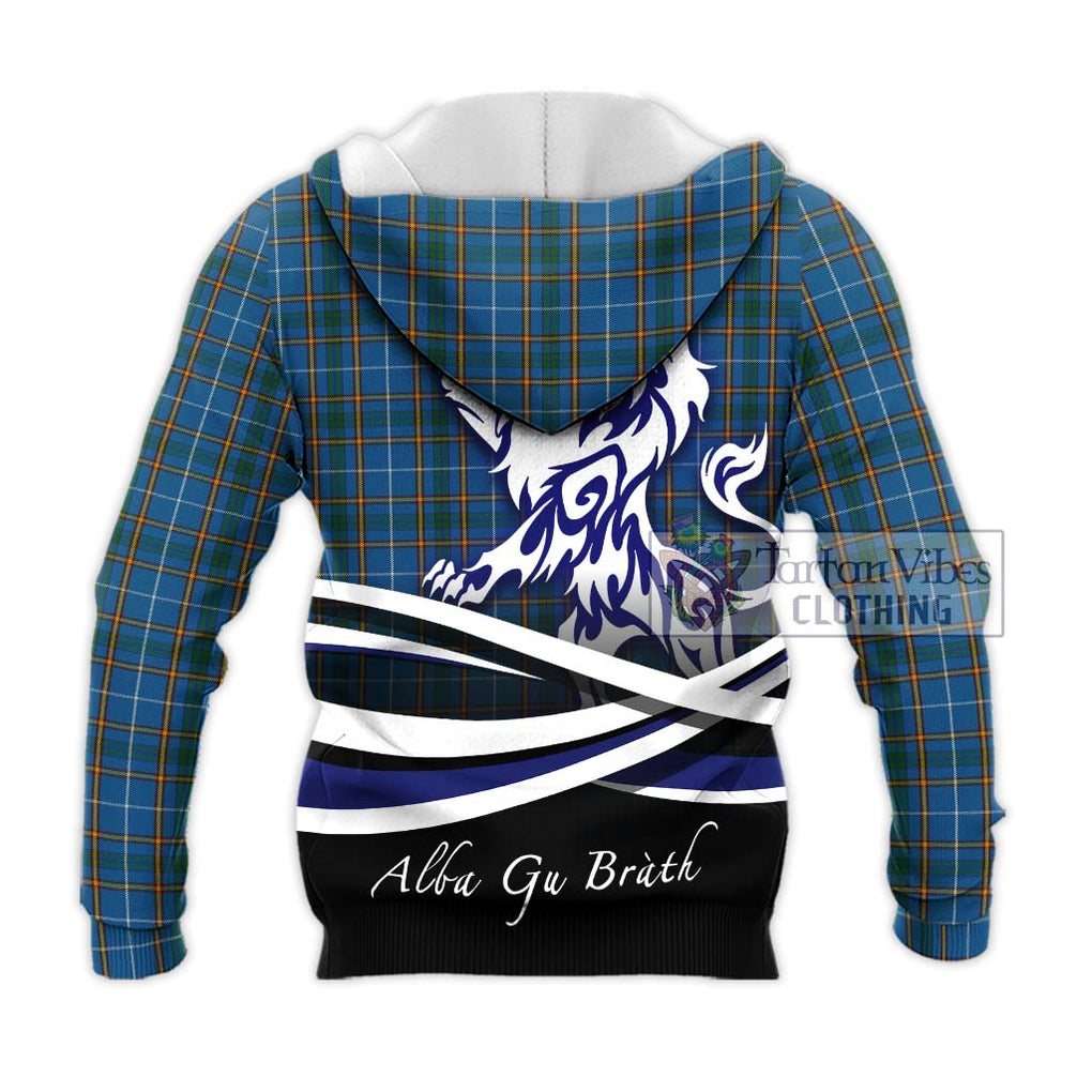 Bain Tartan Knitted Hoodie with Alba Gu Brath Regal Lion Emblem - Tartan Vibes Clothing