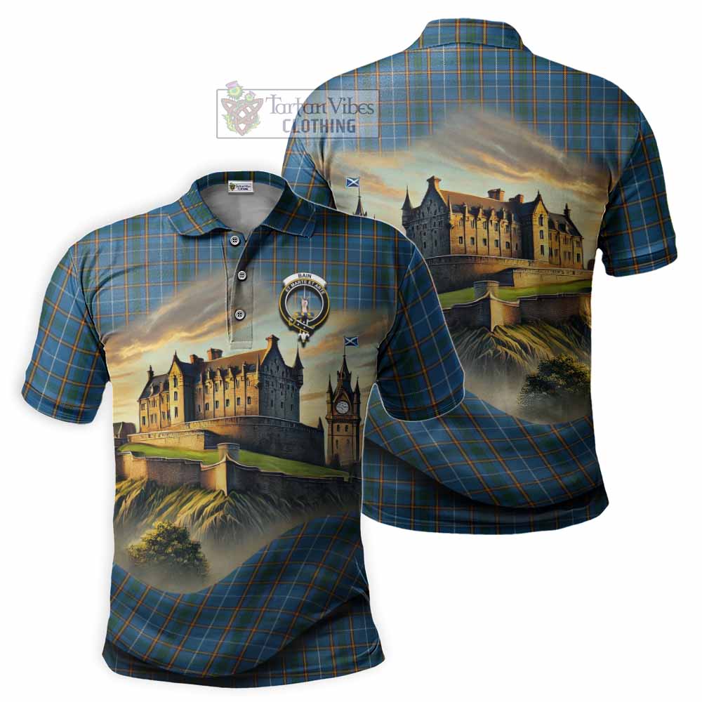 Tartan Vibes Clothing Bain Tartan Family Crest Polo Shirt with Scottish Ancient Castle Stype