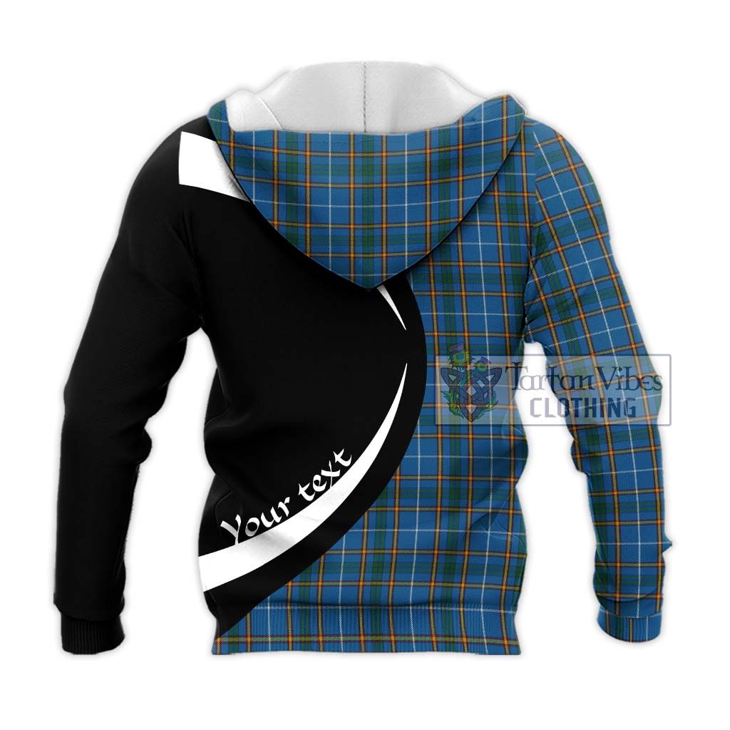 Bain Tartan Knitted Hoodie with Family Crest Circle Style - Tartan Vibes Clothing