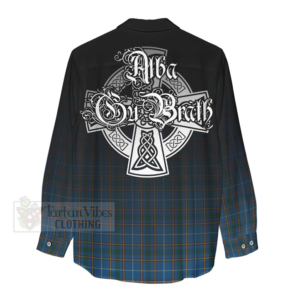 Bain Tartan Women's Casual Shirt Featuring Alba Gu Brath Family Crest Celtic Inspired - Tartan Vibes Clothing