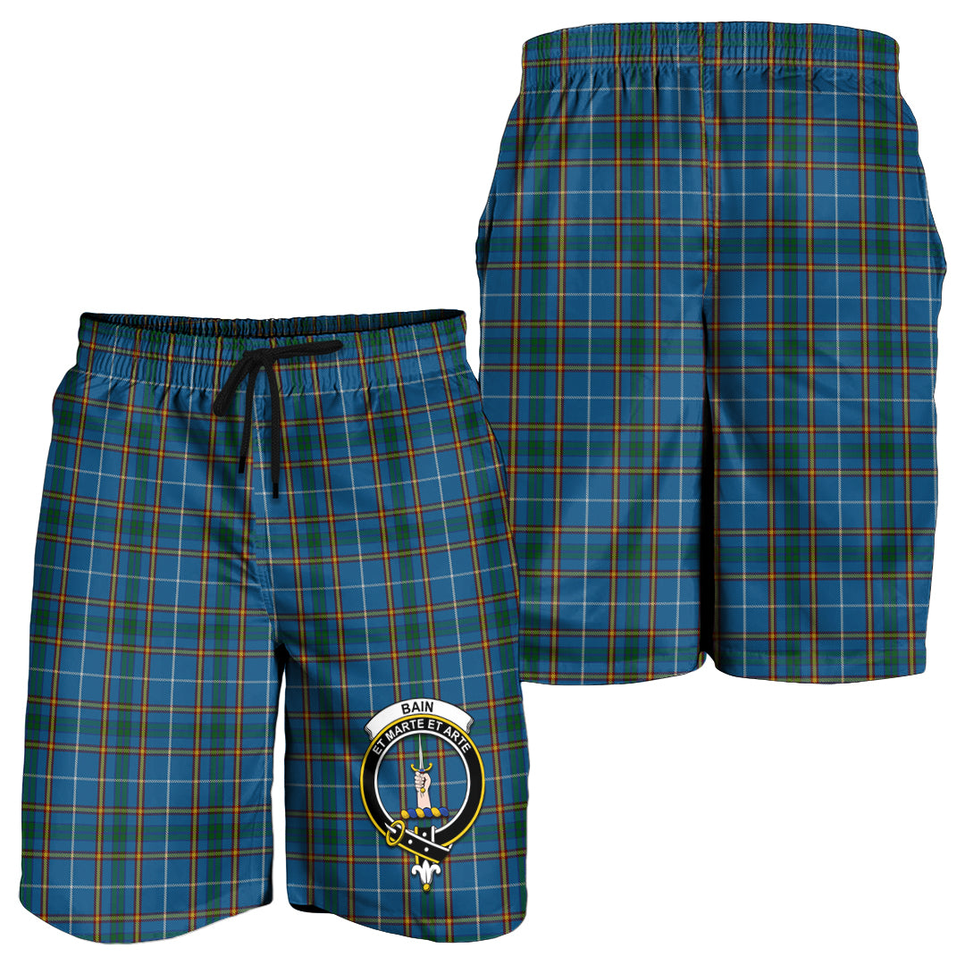 Bain Tartan Mens Shorts with Family Crest - Tartan Vibes Clothing