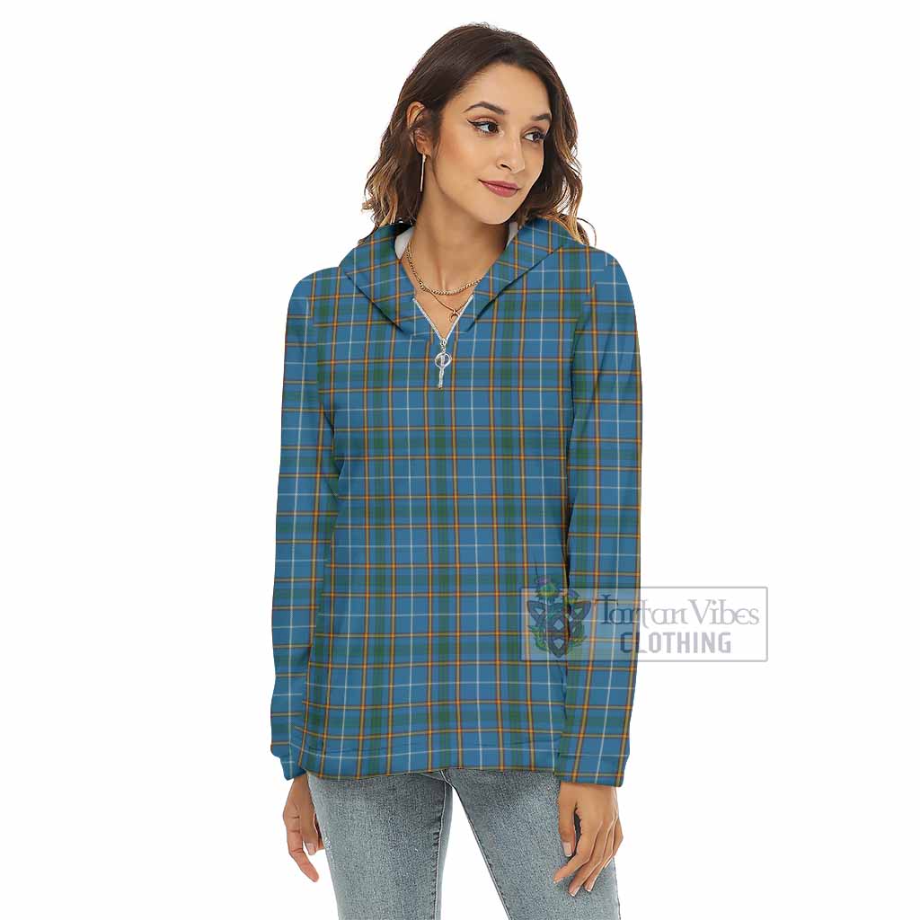 Bain Tartan Women's Borg Fleece Hoodie with Half Zip - Tartan Vibes Clothing