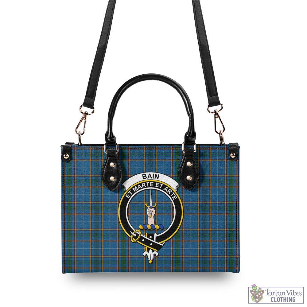 Bain Tartan Luxury Leather Handbags with Family Crest - Tartan Vibes Clothing
