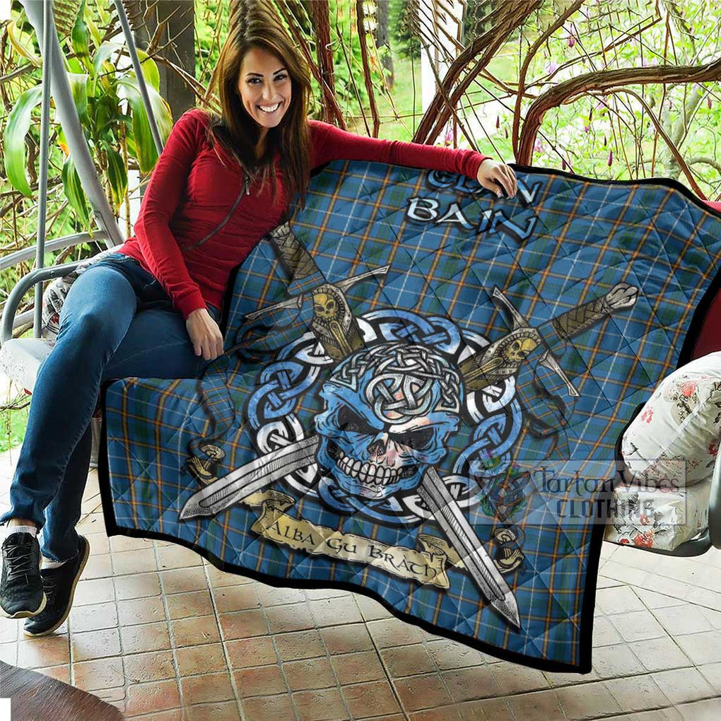 Bain Tartan Quilt with Celtic Skull Alba Gu Brath Style - Tartan Vibes Clothing