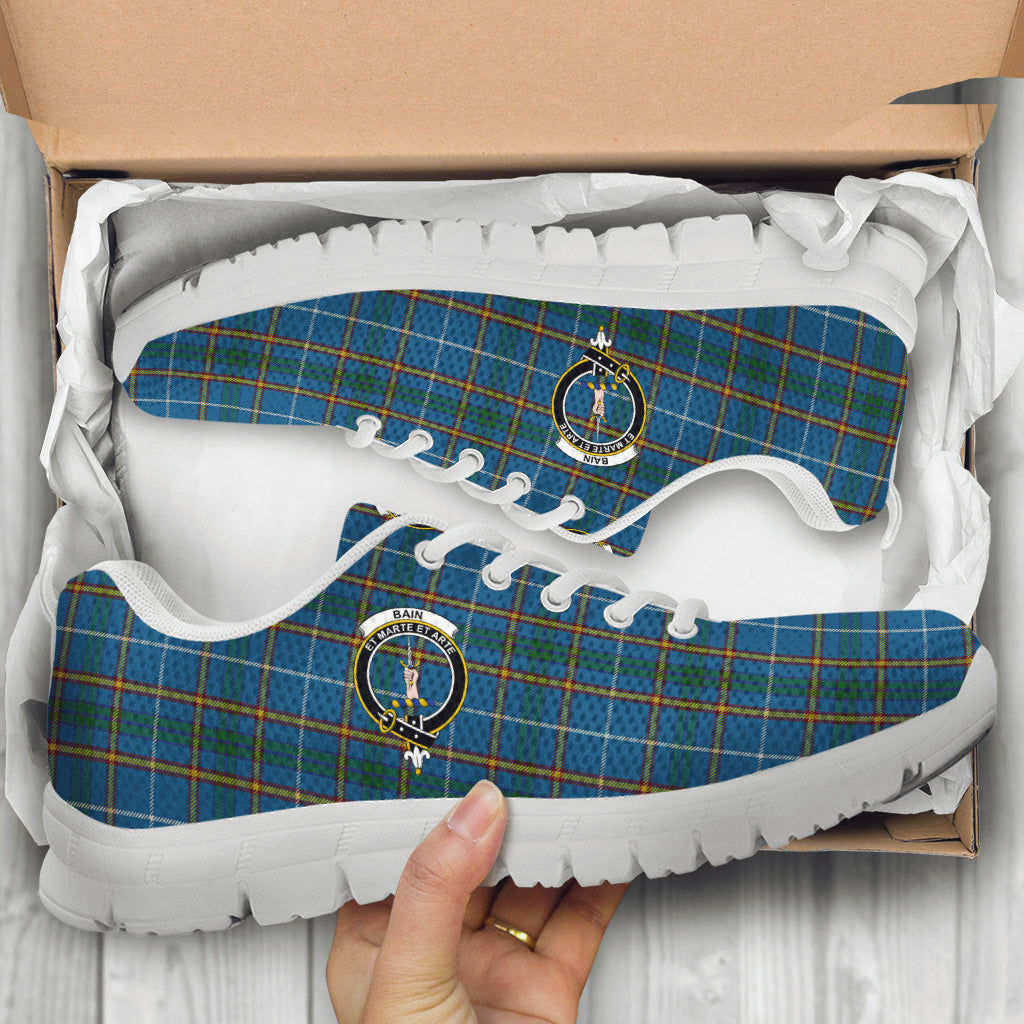 Bain Tartan Sneakers with Family Crest - Tartan Vibes Clothing