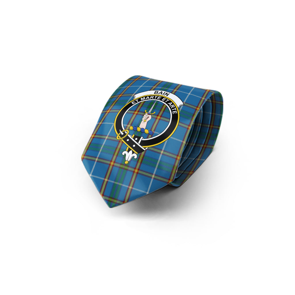 Bain Tartan Classic Necktie with Family Crest - Tartan Vibes Clothing