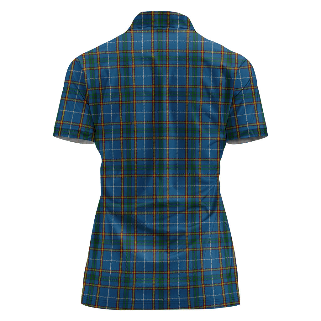 Bain Tartan Polo Shirt with Family Crest For Women - Tartanvibesclothing