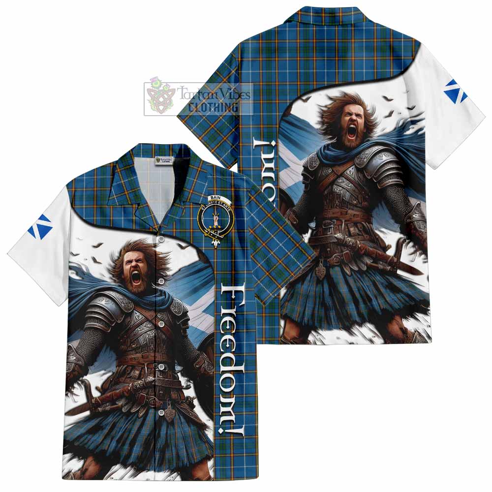 Bain Crest Tartan Hawaiian Shirt Inspired by the Freedom of Scottish Warrior - Tartan Vibes Clothing