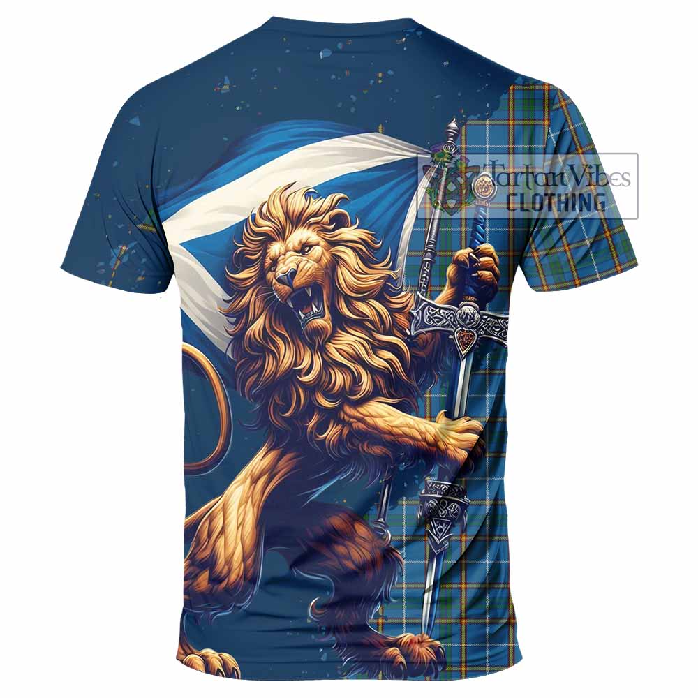 Bain Tartan Family Crest T-Shirt with Scottish Majestic Lion - Tartan Vibes Clothing