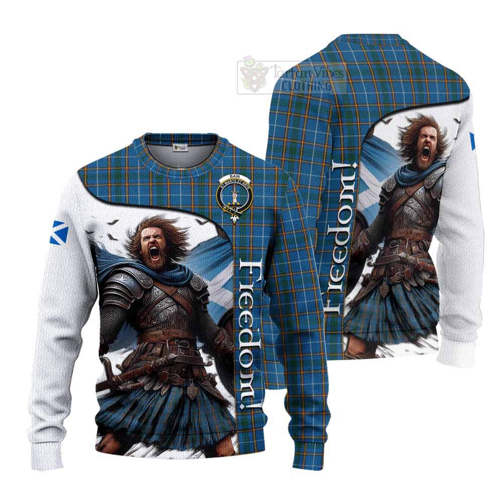 Bain Crest Tartan Knitted Sweater Inspired by the Freedom of Scottish Warrior - Tartan Vibes Clothing
