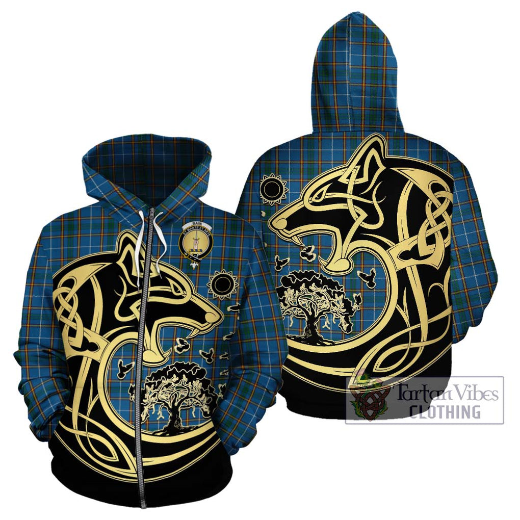 Bain Tartan Hoodie with Family Crest Celtic Wolf Style - Tartan Vibes Clothing
