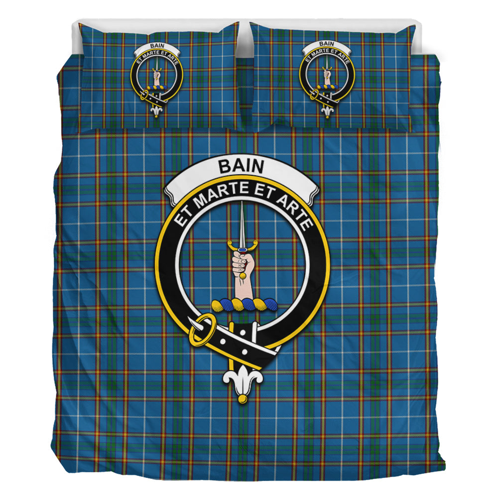 Bain Tartan Bedding Set with Family Crest - Tartan Vibes Clothing