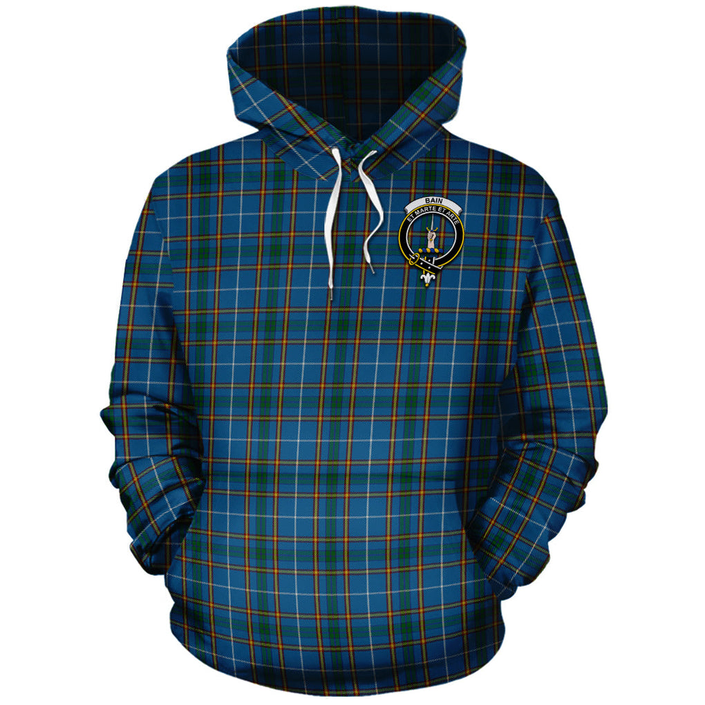Bain Tartan Hoodie with Family Crest - Tartanvibesclothing