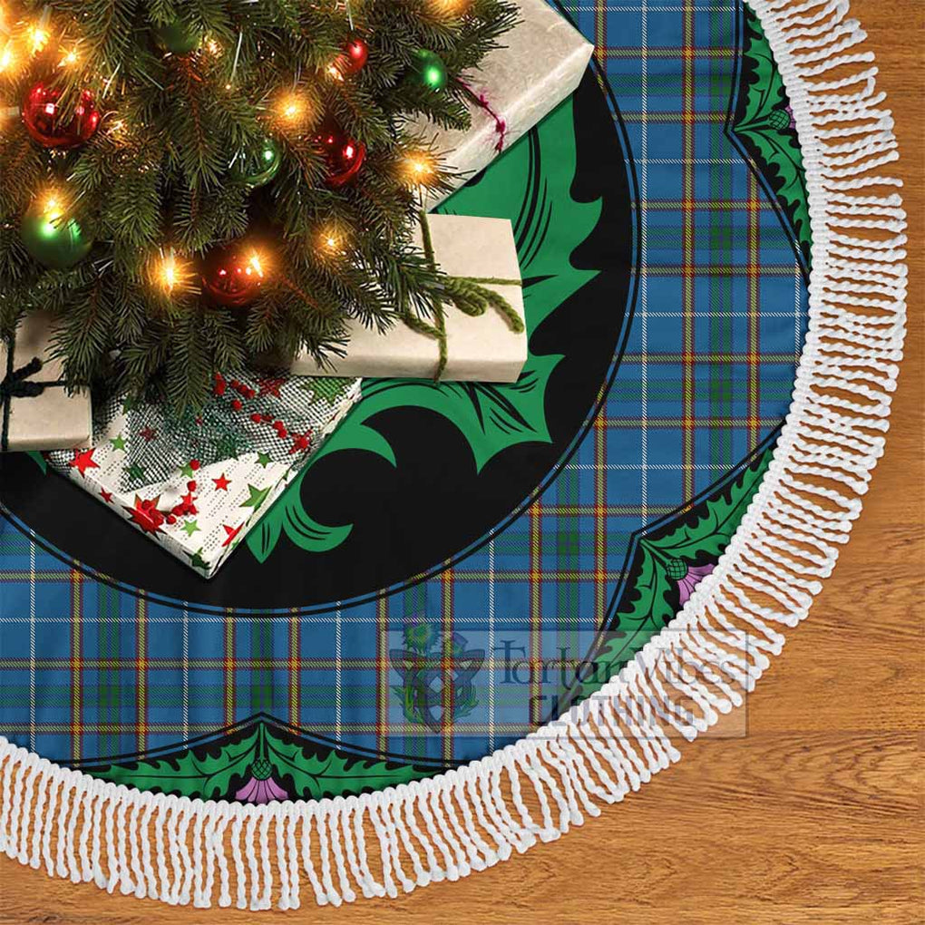 Bain Tartan Christmas Tree Skirt Scottish Thistle Style - Tartan Vibes Clothing